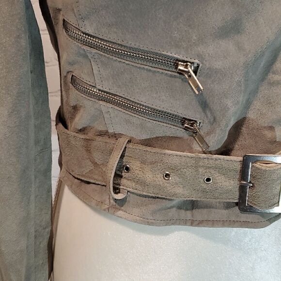 Silence and noise gray leather moto jacket - Picture 2 of 10